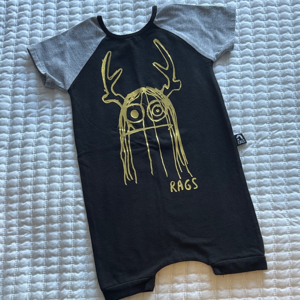 Rags Black and Gold Trinny Romper 12-18 mos